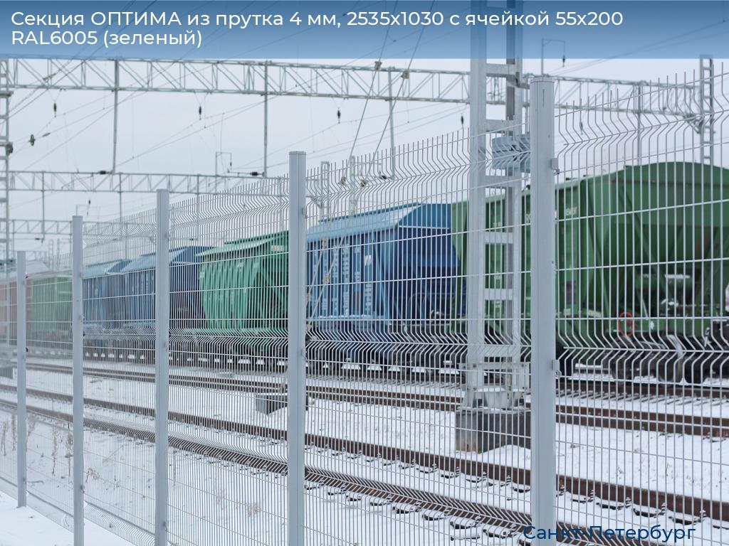 Секция ОПТИМА из прутка 4 мм, 2535x1030 с ячейкой 55х200 RAL6005 (зеленый), https://sankt-peterburg.doorhan.ru