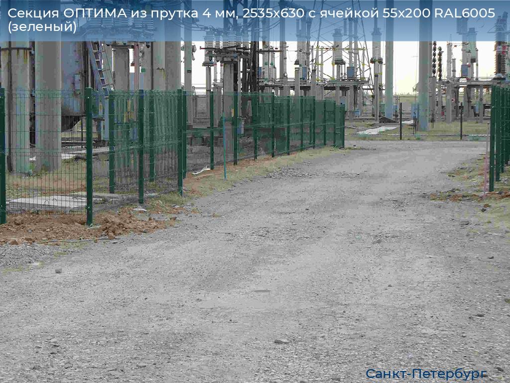 Секция ОПТИМА из прутка 4 мм, 2535x630 с ячейкой 55х200 RAL6005 (зеленый), https://sankt-peterburg.doorhan.ru