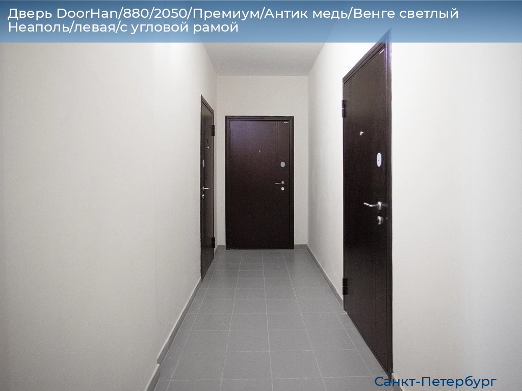 Дверь DoorHan/880/2050/Премиум/Антик медь/Венге светлый Неаполь/левая/с угловой рамой, https://sankt-peterburg.doorhan.ru