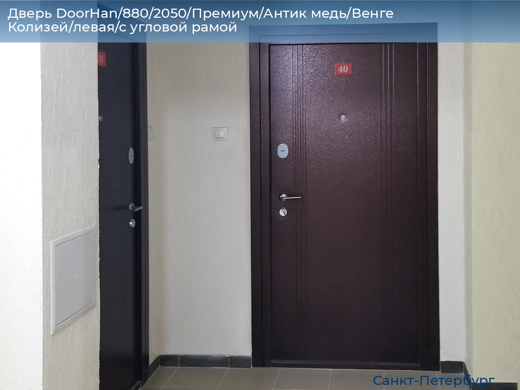 Дверь DoorHan/880/2050/Премиум/Антик медь/Венге Колизей/левая/с угловой рамой, https://sankt-peterburg.doorhan.ru