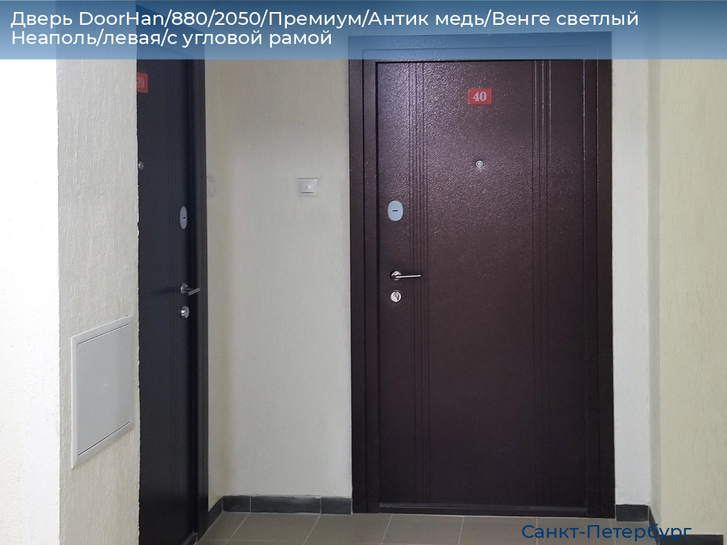 Дверь DoorHan/880/2050/Премиум/Антик медь/Венге светлый Неаполь/левая/с угловой рамой, https://sankt-peterburg.doorhan.ru